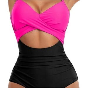 NWT Eomenie One Piece  Cutout High Waisted Swimsuit . MM